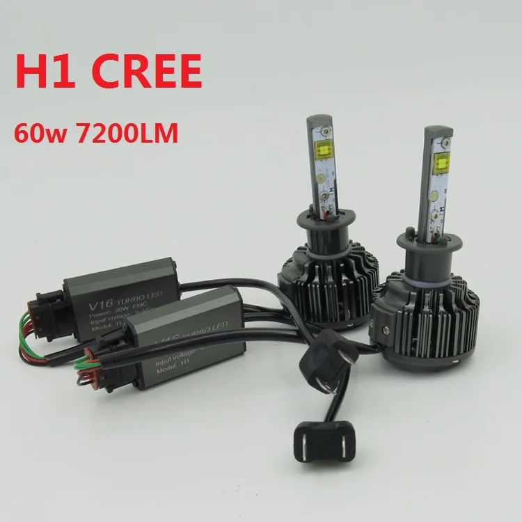 H1 880 H3 V16 Turbo 60 Вт/комплект 7200lm Светодиодные Автомобильные фары конверсионный