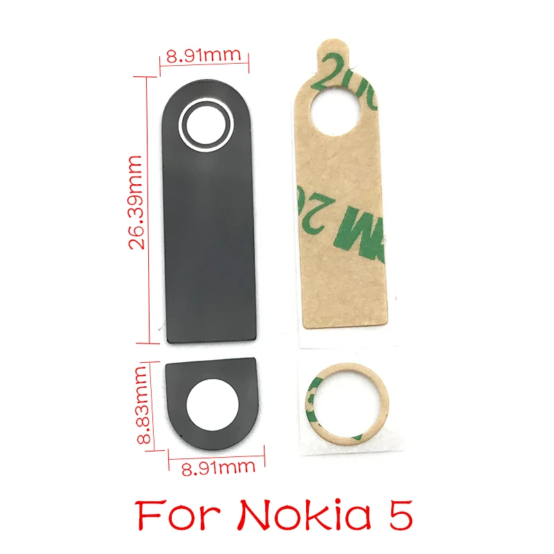 Стеклянная крышка для объектива задней камеры Nokia 5 6 8 7 Plus X5 X6 X7 с Ahesive стикером 2