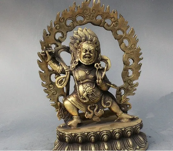YM 317 тибетская буддистская Fane Бронзовая статуя Vajrapani Chana Dorje Правдивая