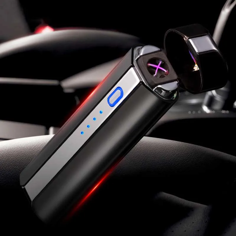 Двойная дуга импульсный крест Ligthers курительная Зажигалка USB электрическая двойная дуга металлический беспламенный фонарь перезаряжаемая ветрозащитная зажигалка