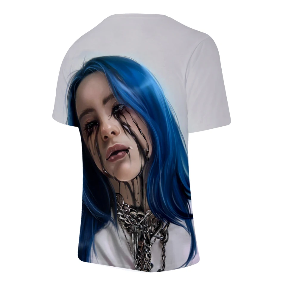 Billie Eilish, новинка, 3D футболка, для мужчин, летняя мода, хип-хоп, Harajuku, повседневная одежда, Billie Eilish, 3D, для девочек, желтая футболка