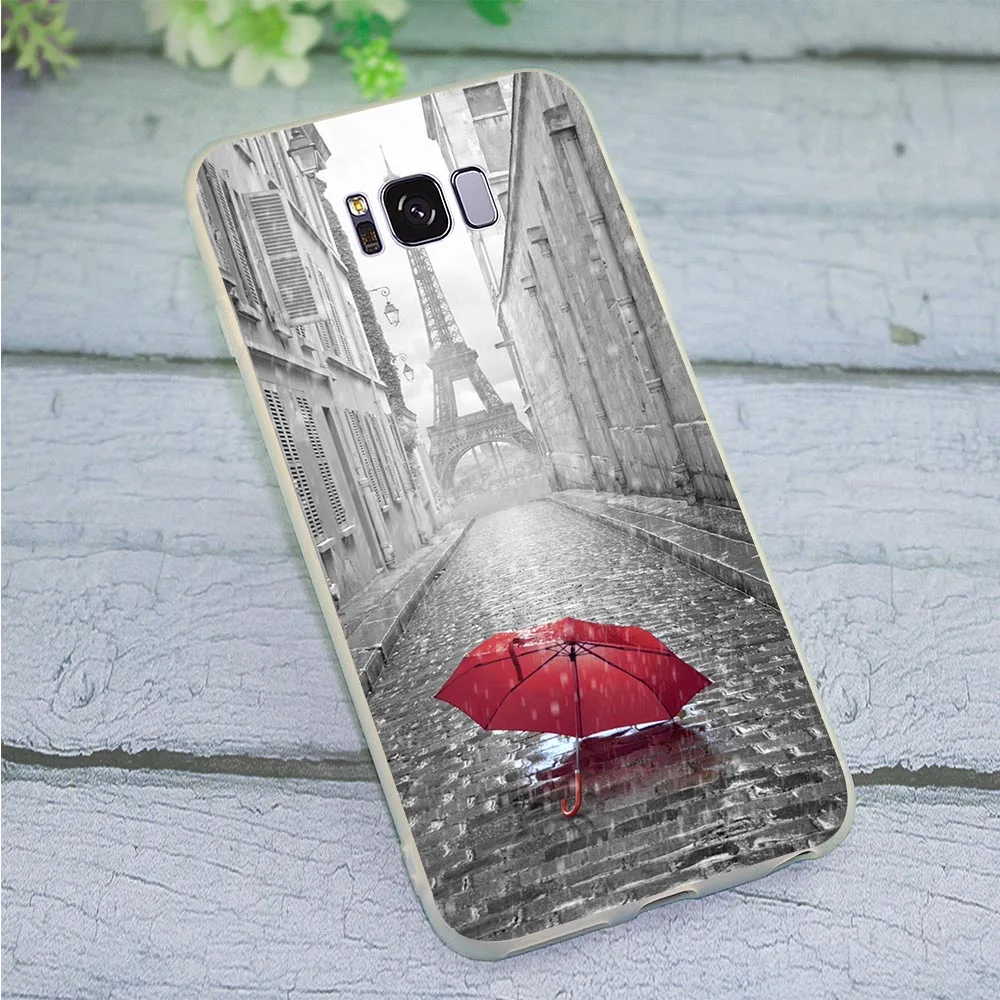 Мягкие ТПУ чехлы Эйфелева башня чехол для телефона Samsung Galaxy S6 Чехол M10 M20 M30 S7 Edge S8 S9