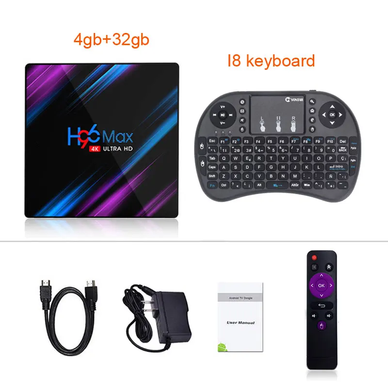 32gb-I8 Air Mouse Новое поступление H96 MAX Android 9,0 2 ГБ 16 ГБ 4 ГБ 32 ГБ 4 ГБ 64 Гб Rockchip 3318 Android 9,0 KDMC 18,0 4K Smart MX10 Pro 6K Tv Box - Цвет: 32gb-I8 Air Mouse