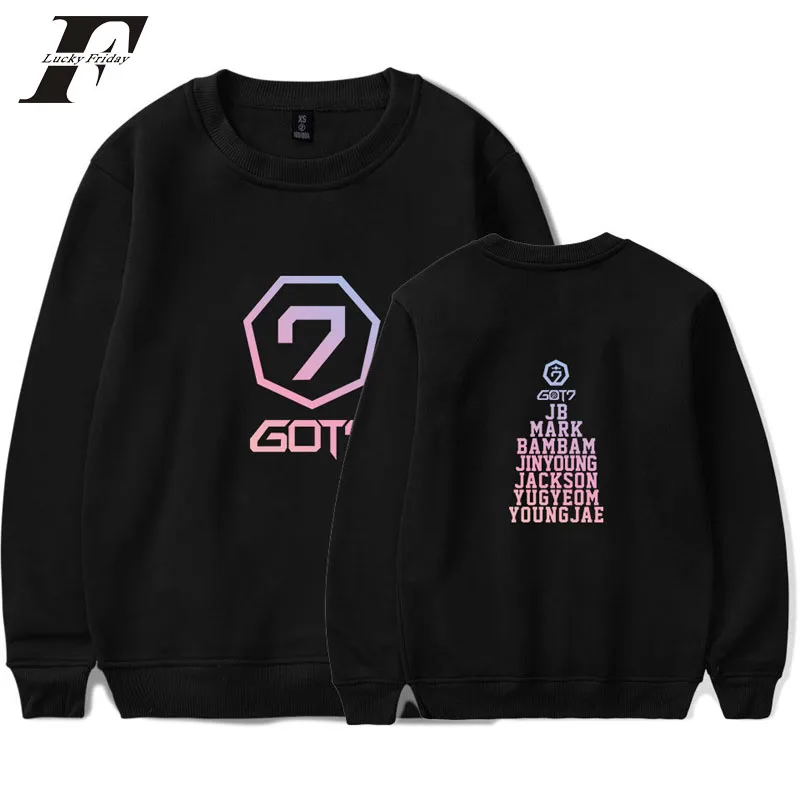 Мужская и Женская толстовка GOT7 kpop с принтом в стиле хип-хоп Повседневная