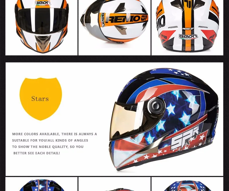 BEON moto rcycle Полный лицевой шлем moto rbike racing ECE Сертификация шлемы для мужчин и женщин casco moto шлем B500 шлем