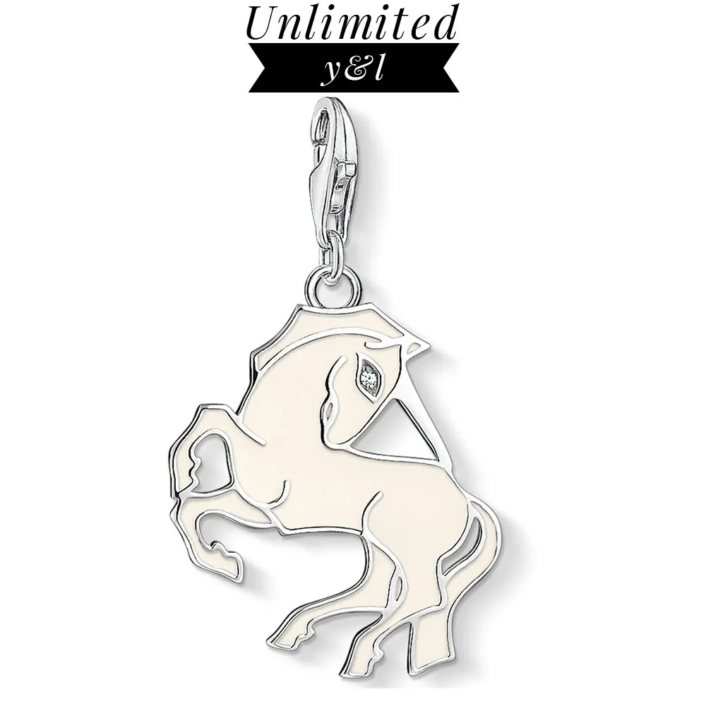 Подвеска в виде белого единорога подвески из стерлингового серебра 925 пробы