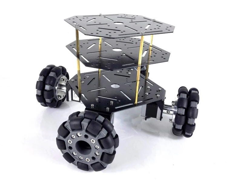 MT200S 4WD 100 мм шасси Omni Wheels Robot Car рама из нержавеющей стали. Мощный двигатель. Для