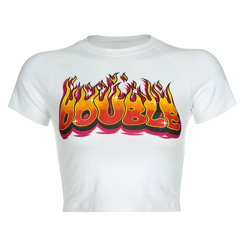 Женская хлопковая Футболка с графическим принтом Повседневная футболка в