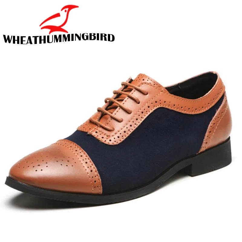 Новое поступление деловые мужские туфли витажный дизайн кожаные оксфорды броги