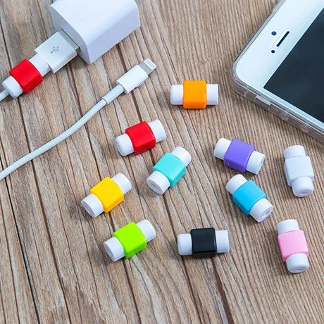 100 шт./лот usb зарядный кабель протектор яркие наушники покрытие кабеля для Apple iPhone 4 5 5S 6 6s 7 8 Защита линии передачи данных