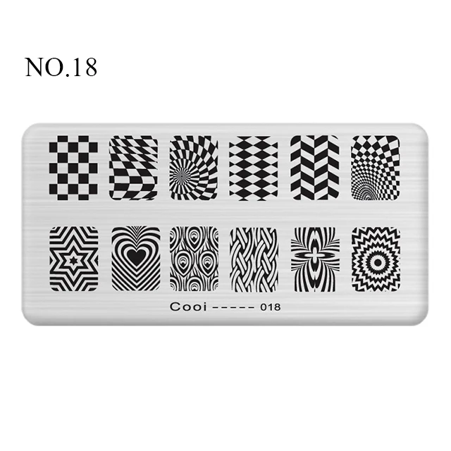 NO.18 Pinpai Nail Stamping Plates Flower Geometric Heart Nature Series Nail Template Stamp Image DIY Nail Designs Manicure Stamp Plate - Цвет: NO.18