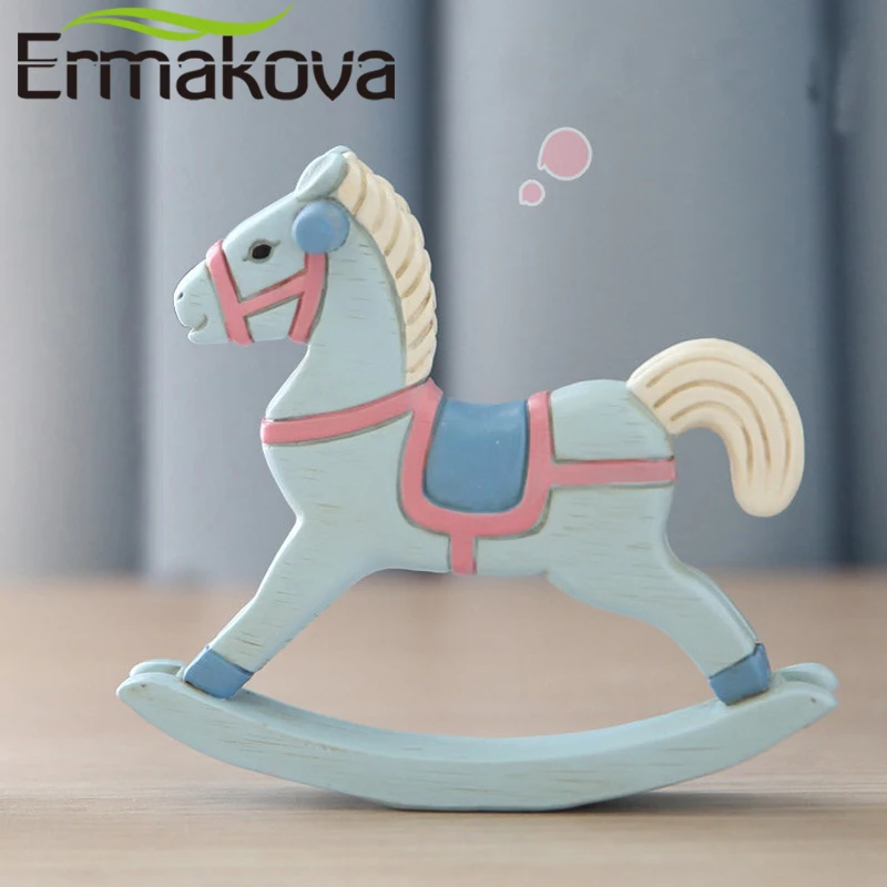 ERMAKOVA набор из 2 фигурок лошадей статуэтка лошади качалка милое животное ремесла