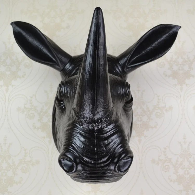 EALISEN настенный Африканский черный носорог голова-трофей настенное Искусство