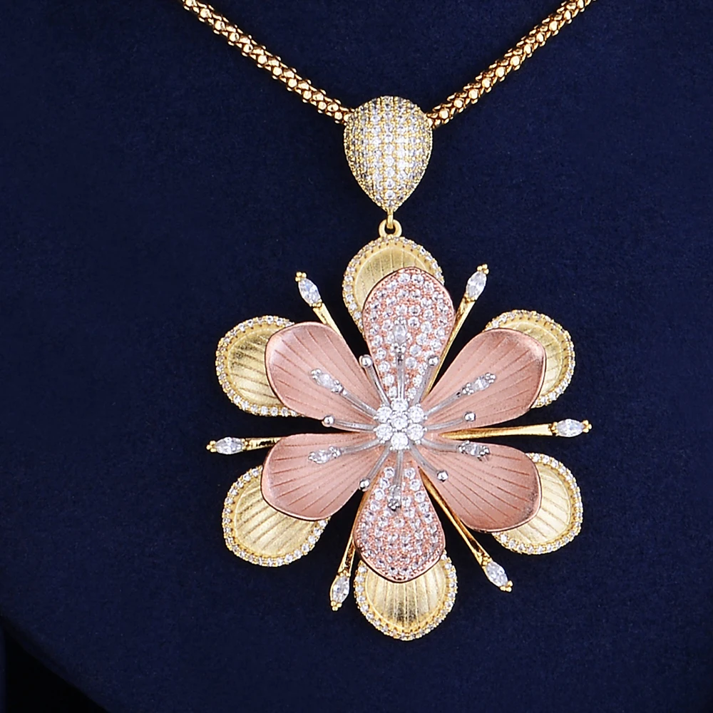 GODKI роскошный цветочный кубический циркон ожерелье серьги набор африканские