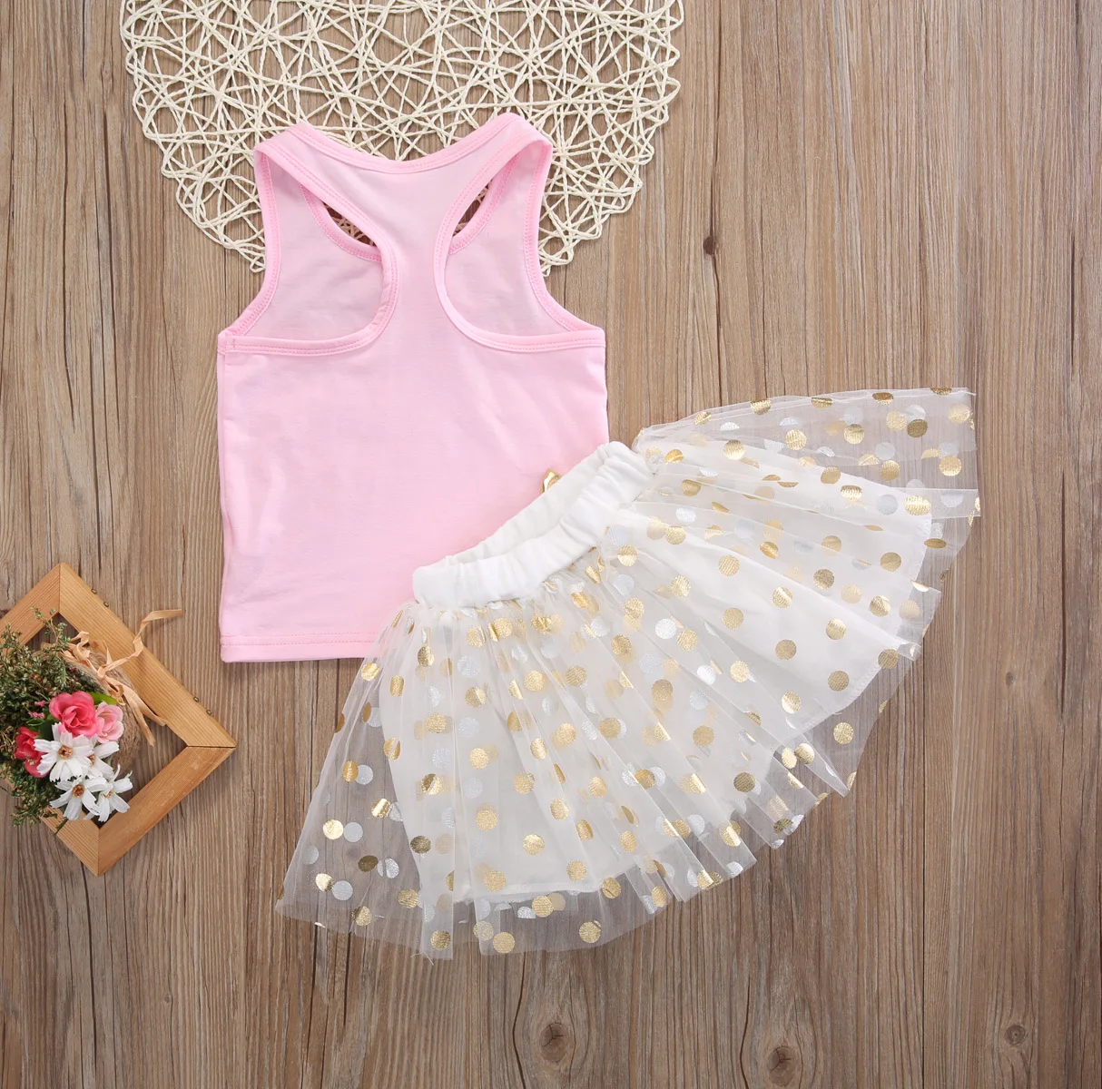 US STOCK Kids Girls Toddler Princess Dress Children Baby Party Pageant Dot Bowknot Clothes Outfit Costume 2pcs | Детская одежда и