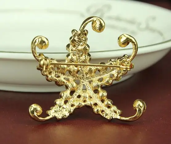 Personality Starfish Brooch Jewelry For Women/men Fashion Pins Metal Scarf Wedding Gift Diy Jewellery Accessories | Украшения и