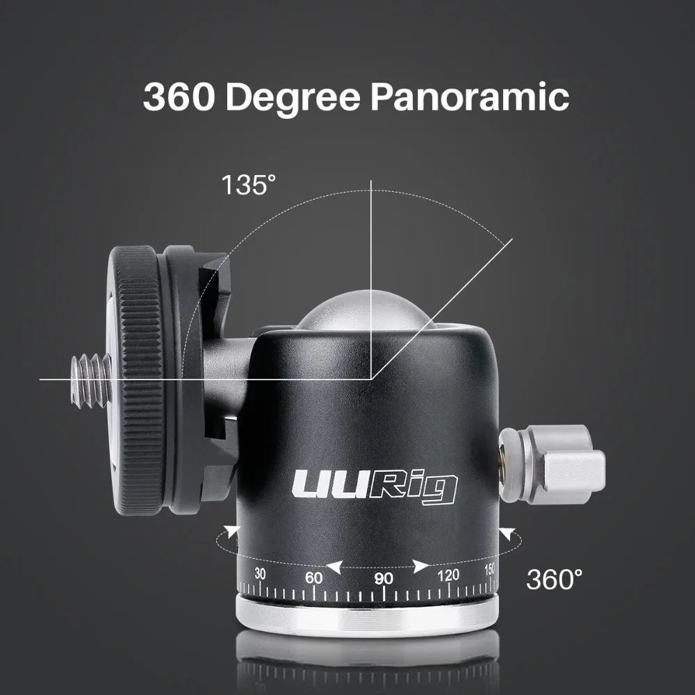 UUrig R001 крепление для холодного башмака карданный аксессуар стабилизатор 2 в 1 шаровая Головка адаптер Штатив для DSLR камеры аксессуары