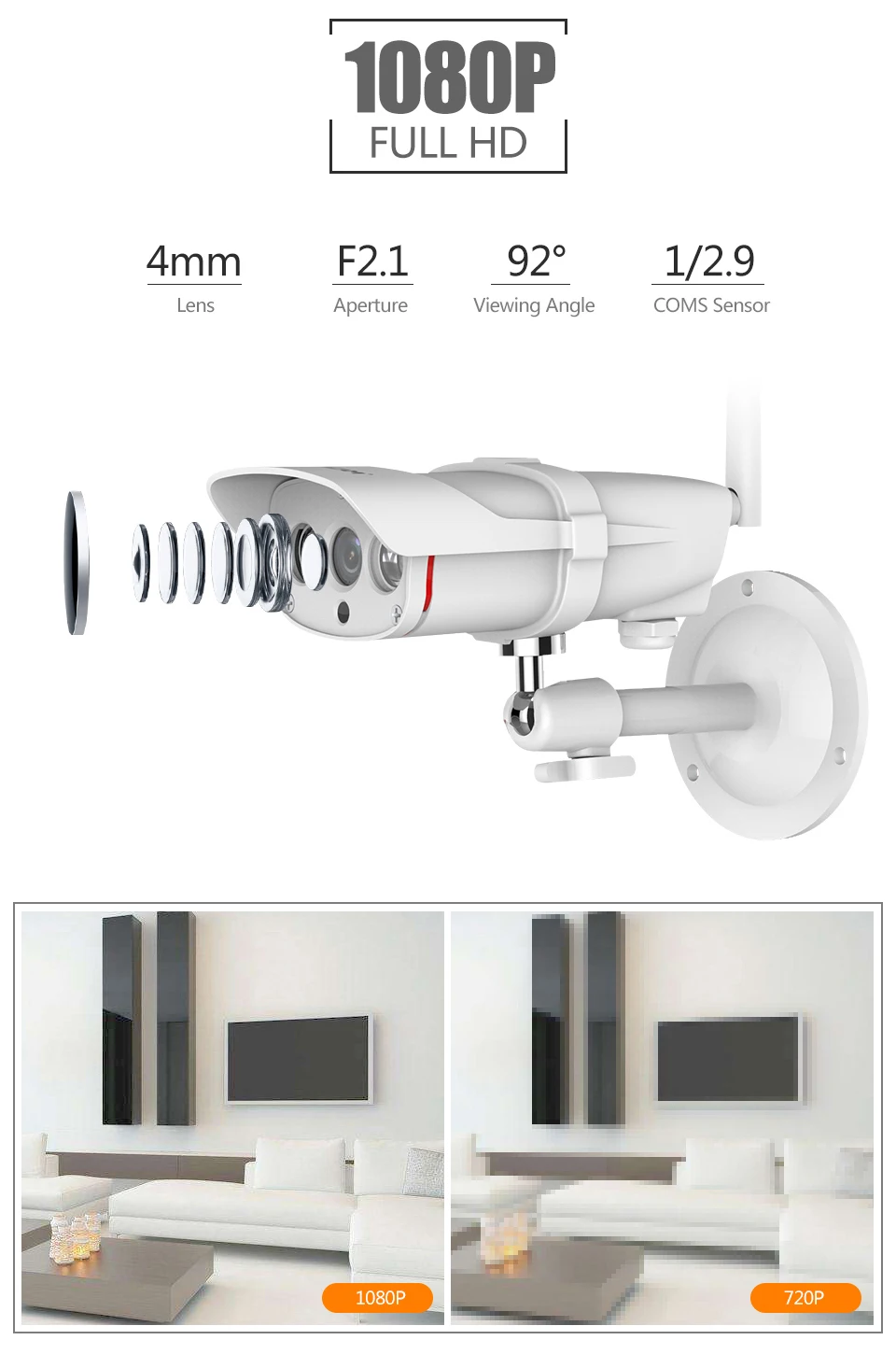 VStarcam C16S WiFi ip-камера наружная 1080 P Водонепроницаемая камера безопасности IR ночного видения мобильное Видеонаблюдение CCTV Камера