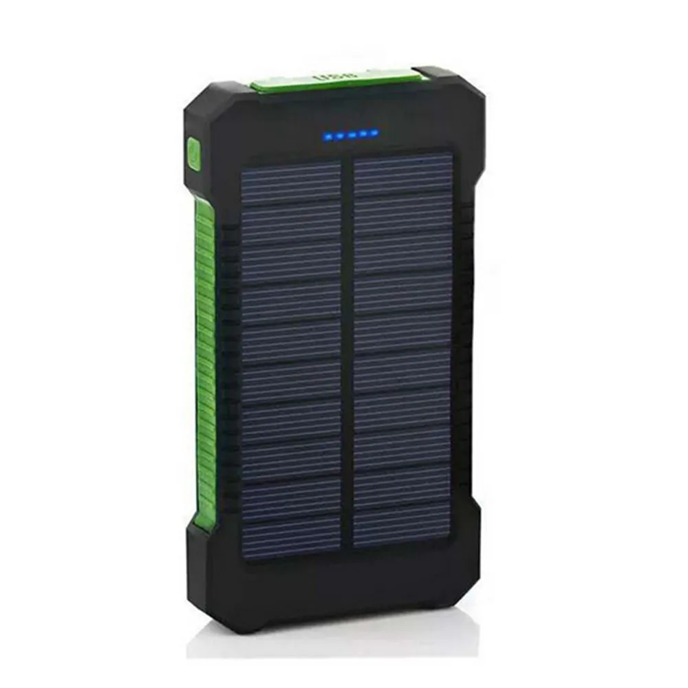 green 10000 мАч светодиодный внешний аккумулятор с двумя usb-портами на солнечной батарее чехол Зарядное устройство DIY комплекты Коробка для samsung S8 Xiaomi внешнее зарядное usb-устройство для аккумулятора - Цвет: green