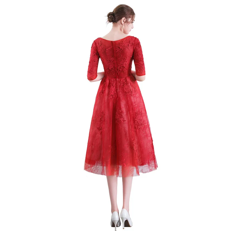 FADISTEE Новое поступление элегантное вечернее платье Выпускные платья Vestido de Festa кружевное платье накладные аппликации на половину рукава стиль