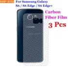 3 шт.лот для Samsung Galaxy S6 Edge + Plus новая 3D Нескользящая прозрачная углеволоконная защитная пленка на заднюю панель Защитная Наклейка