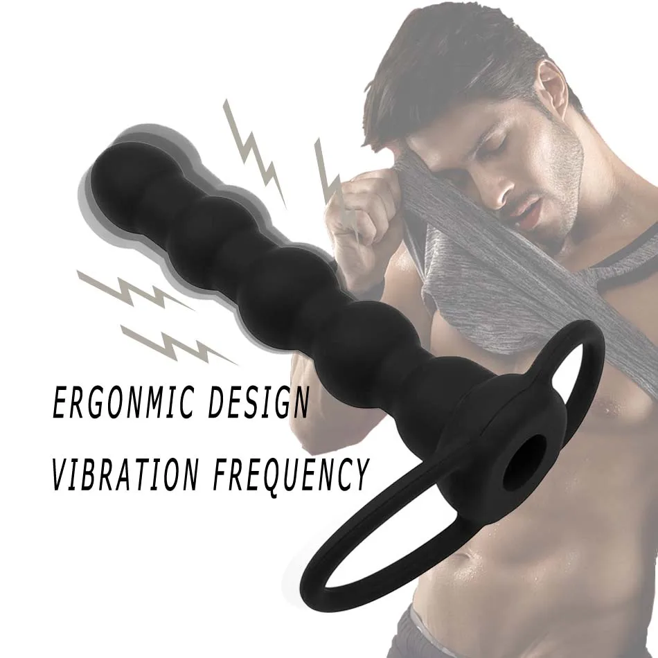 Male Prostate Massager Masturbation Vibrating Anal Plug Butt Adult Sex Toy for Men Gay Beads U160 | Красота и здоровье