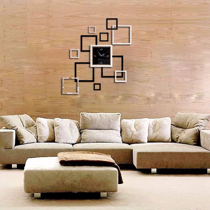 Lovinland De акрил DIY 3D настенная наклейка с зеркальными часами современный дизайн
