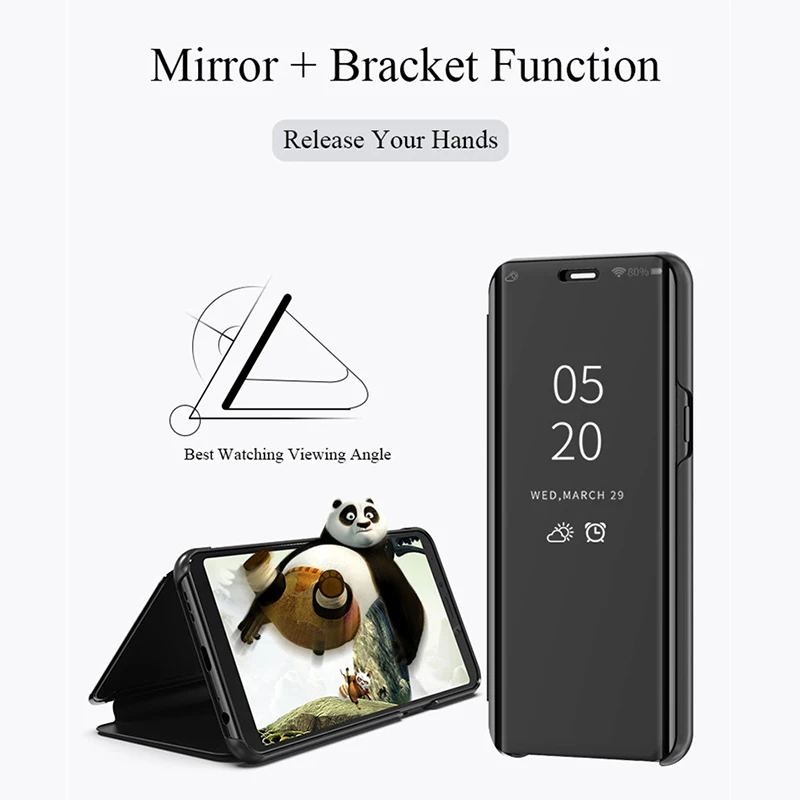 Гальванический зеркальный прозрачный умный флип чехол для OPPO F11 Pro F9 F7 F5 FindX A9 A7 A5S A3