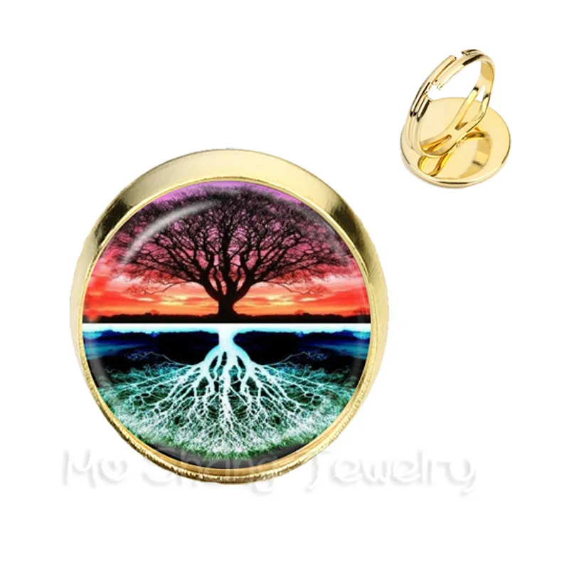 2018 Новый Инь в форме дерева мира время жизни кольца с самоцветом Тай Чи Мода