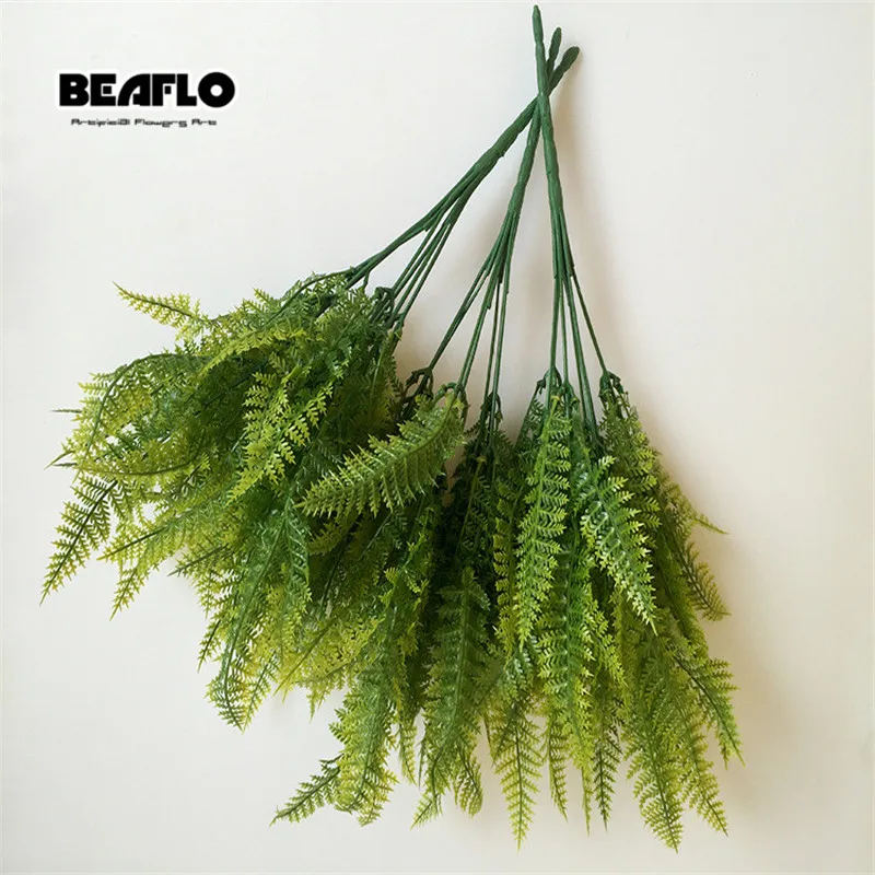 1 шт. зеленое искусственное растение лист трава декоративная пластиковая ветка