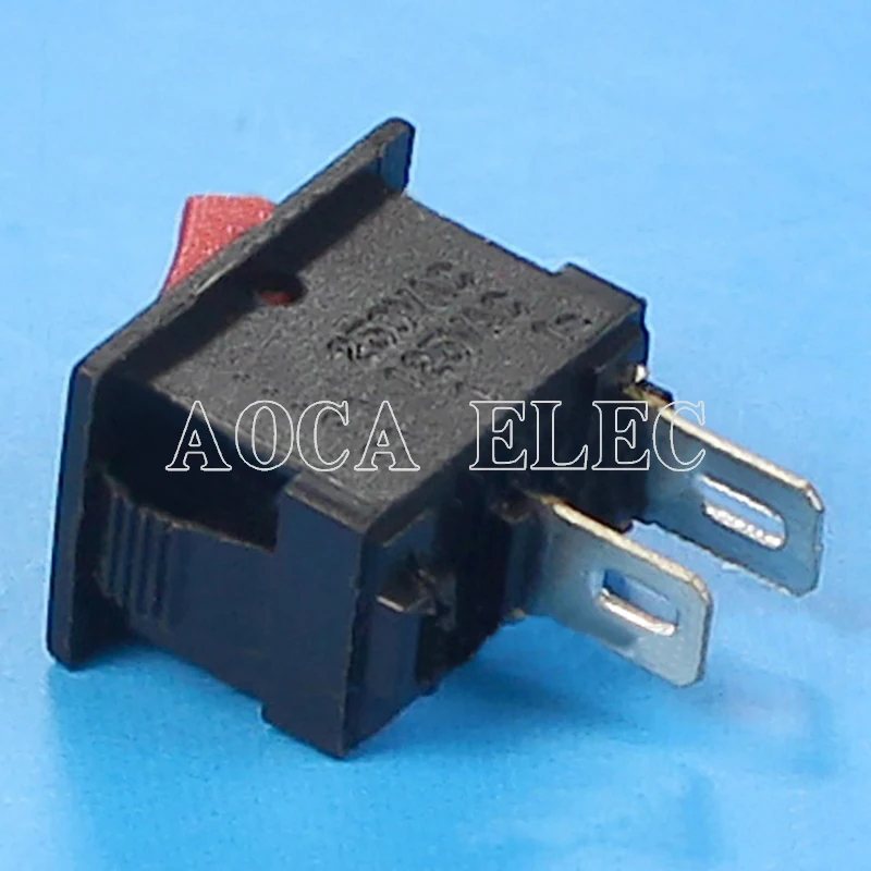 200 шт. KCD5-101 6A 125VAC SPST 2 булавки ВКЛ-ВЫКЛ микро-пластиковый кулисный переключатель с наконечник с припоем