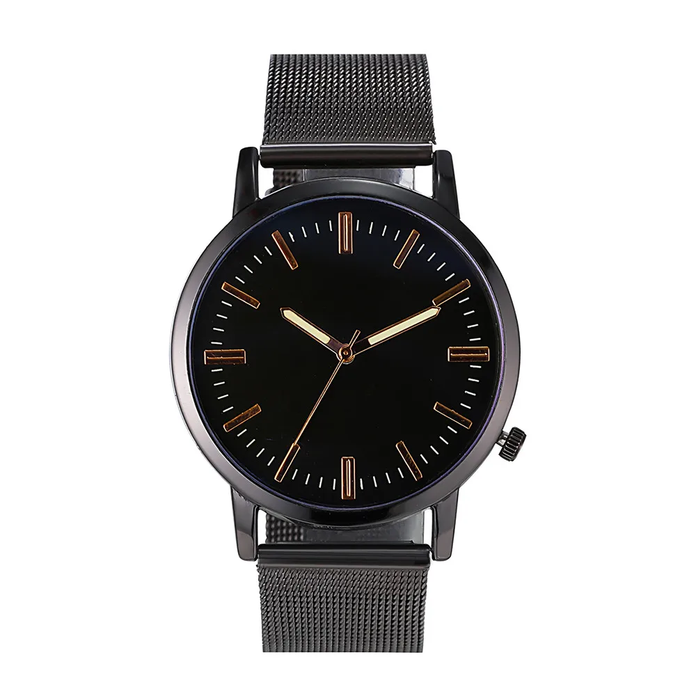 Montre Femme современные модные черные кварцевые часы женские сетчатые браслеты из