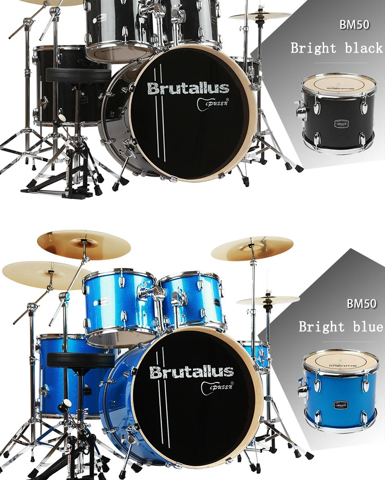 Ipusen multiple colour 400mm adult children Drum Five Drum four Cymbals beginners introduction practice professional performance
