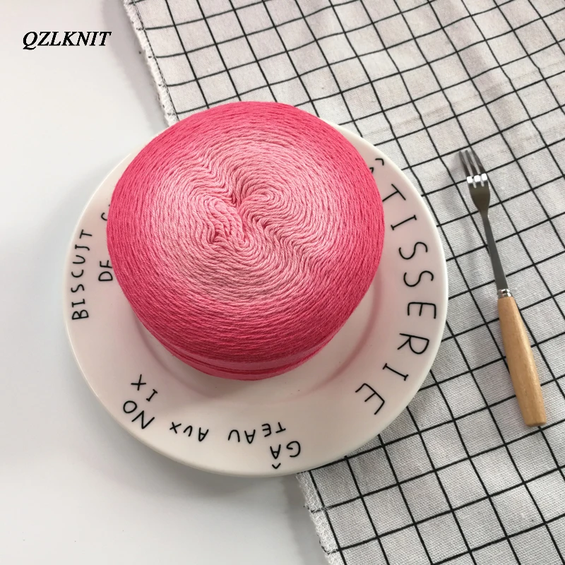 QZLKNIT весна/лето пряжа 100% хлопок сегментная окрашенная ручной вязки Чистый