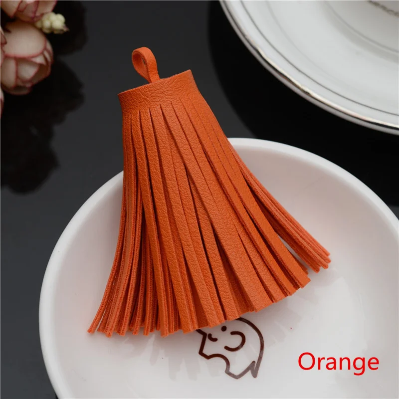 Orange 5 шт. 6 см стиль Модные кожаные кисточки бахрома DIY аксессуары серьги ожерелья ювелирные изделия Подвески Ремесло кисточки - Цвет: Orange