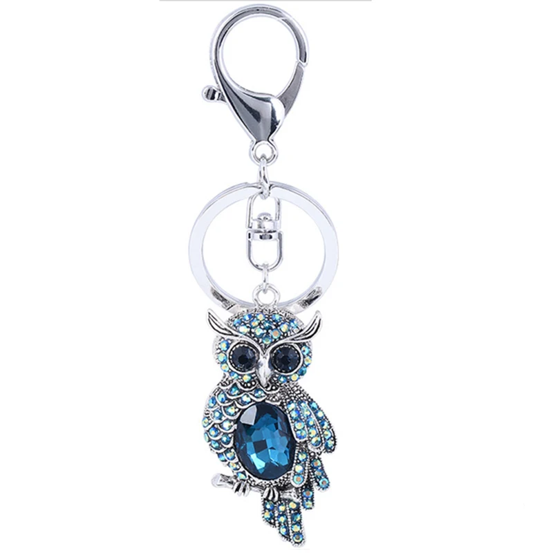 Fashion Cute Rhinestone Crystal Owl Keychain Purse Handbag Car Key Keyring Holder Pendant Women Jewelry Accessories Party Gift | Украшения