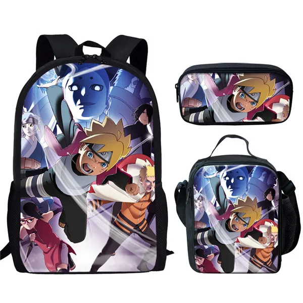 HK3179CGK Coloranimal ученик средней школы рюкзак 3 шт. набор Boruto Наруто школьная сумка Япония аниме печать детский рюкзак на плечо для мальчика - Color: HK3179CGK