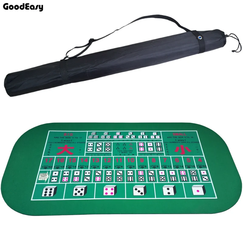 

1.2*0.6m Rubber Poker Table Cloth Square Green Suede Table Mat Casino Texas Hold'em Poker Family Party Game with Shoulder Bag
