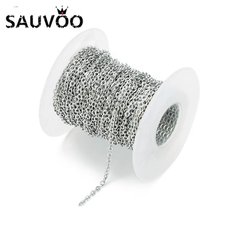 SAUVOO 10 ярдов широкие цепи из нержавеющей стали 1 5 2 3 мм золотистые черные