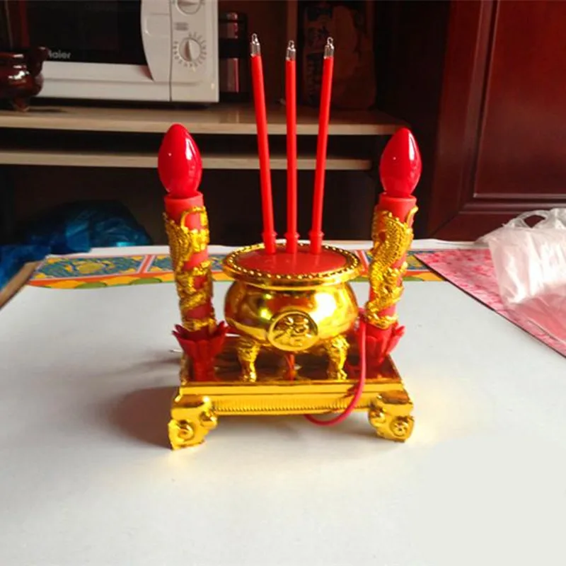 Buddhist Supplies Electric Incense Candle Joyous Amass Fortunes Decoration Temple Consecrate Buddha Lamp | Дом и сад