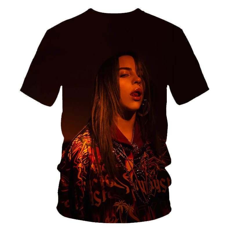 Лидер продаж, футболка с принтом Billie Eilish, Мужская/wo, Songstress, 3D, хип-хоп футболка, повседневная, уличный стиль, одежда, шесть футов под топы