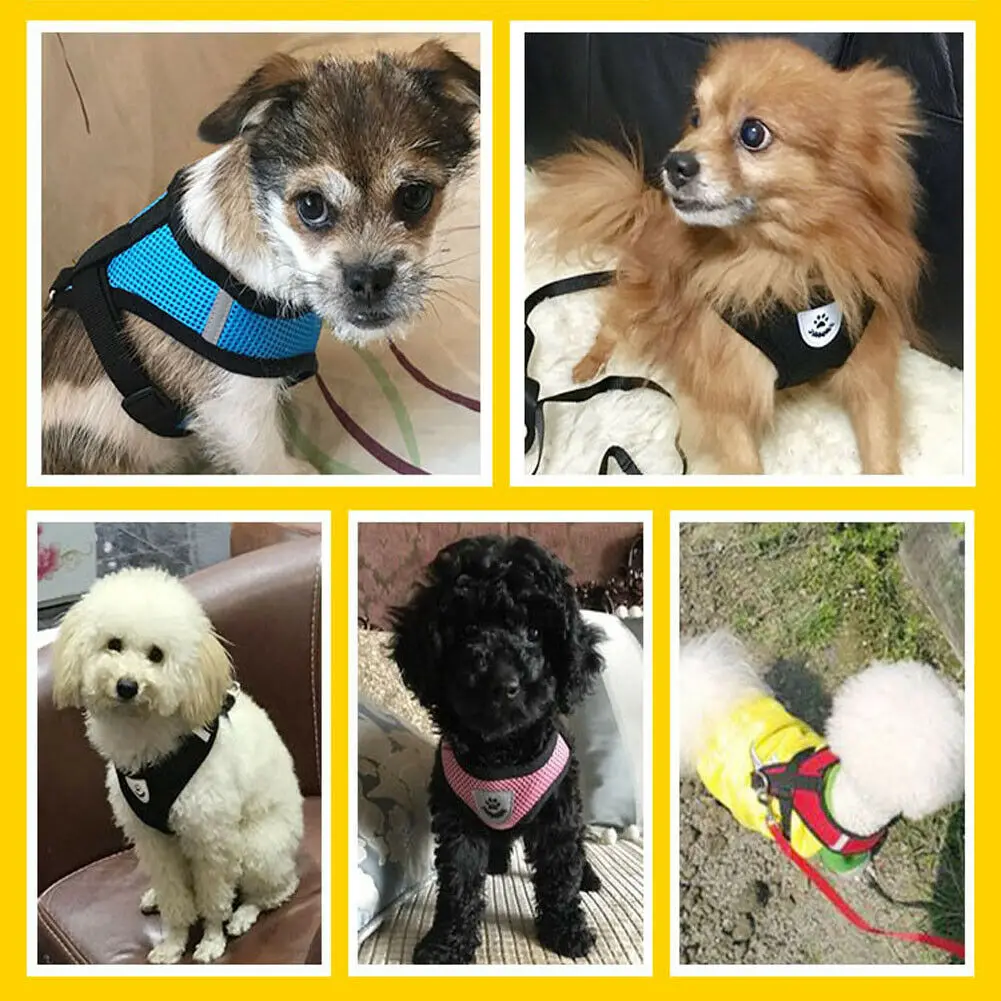 2019 New Reflective Dog Harnesses Leash Nylon Pet Cat Soft Mesh Vest Small Medium Puppy | Дом и сад