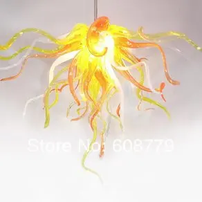 

Beautiful Yellow Mini Hand Blown Glass Chandelier Parts Crystal