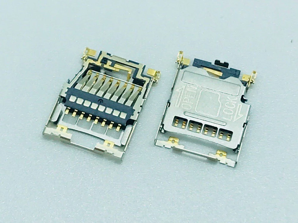 8 контактный Micro Flip TF/SD слот для карты памяти держатель лотка адаптер считывателя