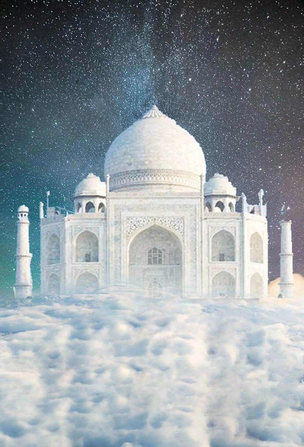 

VinylBDS Starry Sky Baby Shower Backdrop 10ft White Circular Castle Backdrop Photography For Children Background Photo Studio