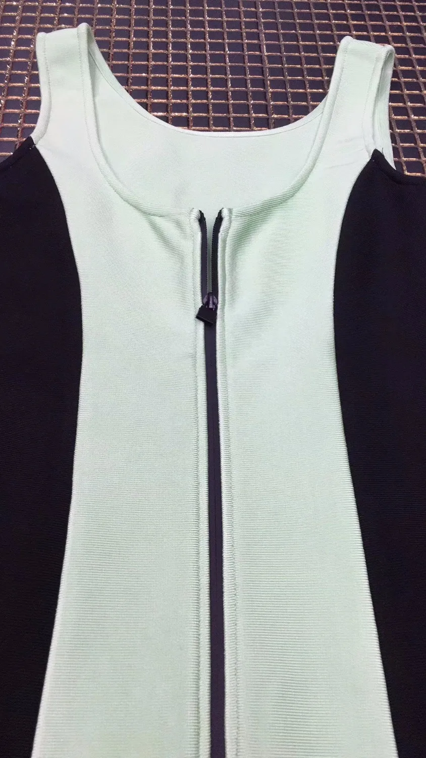 

Top Quality Casual Women Dress Top Quality Strap Zippers Patchwork Bandage Dress Sexy Evening Party Mini Dress