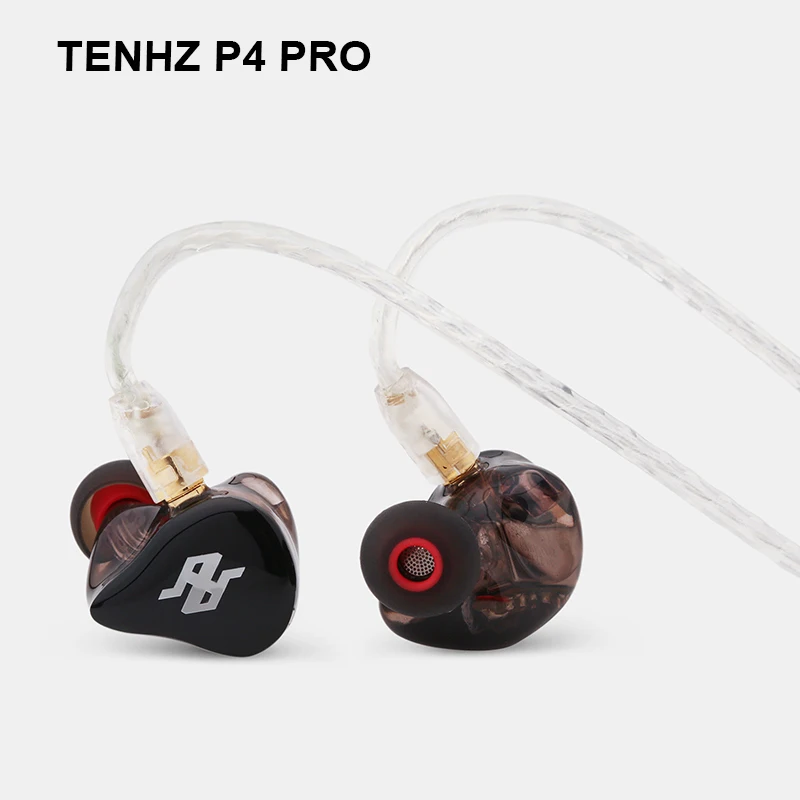 Гибридные сбалансированные Hi Fi наушники вкладыши TENHZ P4 PRO 4BA drive с 22955 Knowels drivers MMCX