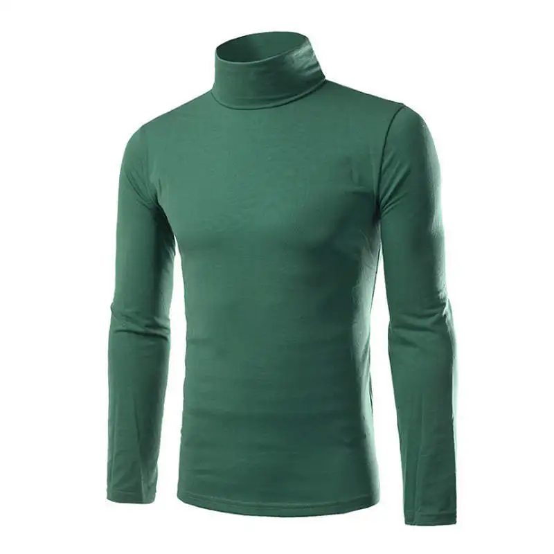 New Autumn Winter Men'S Sweater Men'S Turtleneck Solid Color Casual Sweater Men's Slim Fit Brand Knitted Pullovers 2XL