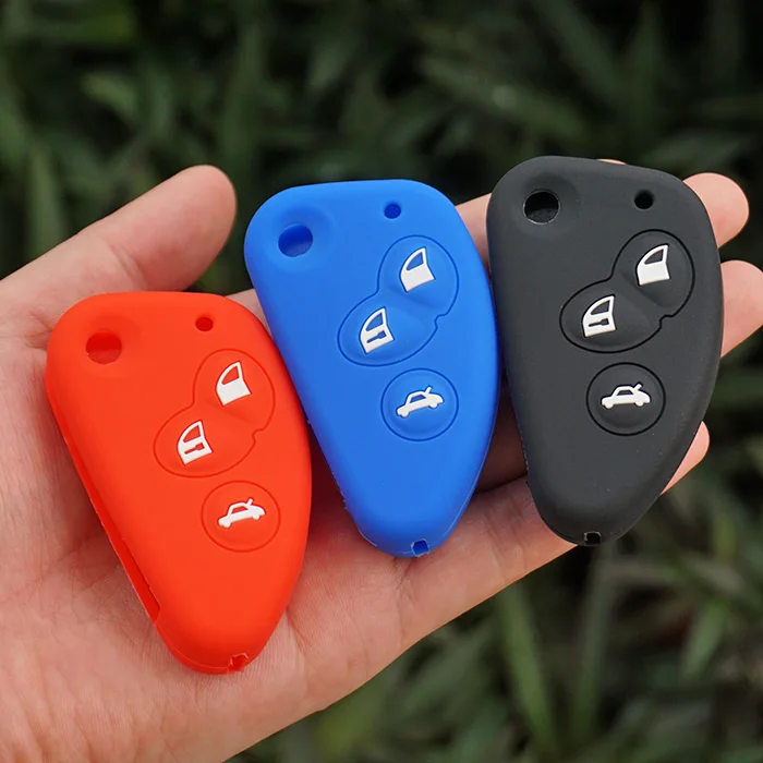 Силиконовая резина для Alfa Romeo 147 156 166 GT JTD TS flip 2 3 button remote keyless Protect skin set hood set|fob