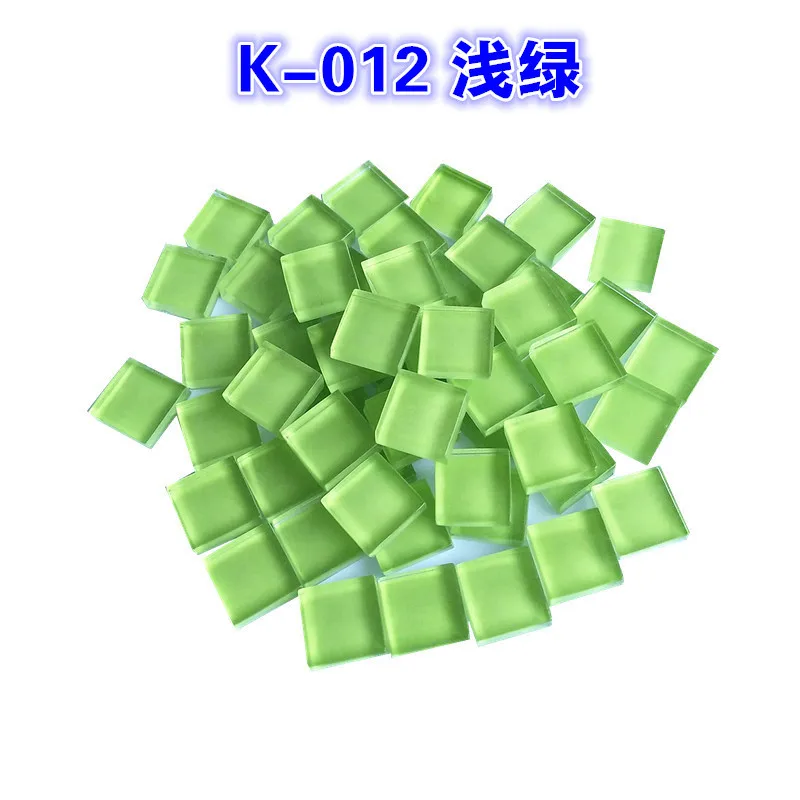 012 Light Green 300 г/лот 10x10 мм Разноцветные квадратные стеклянные мозаичные плитки для DIY ремесла поставщик модный материал ручной работы мозаичная зеркальная плитка - Цвет: 012 Light Green